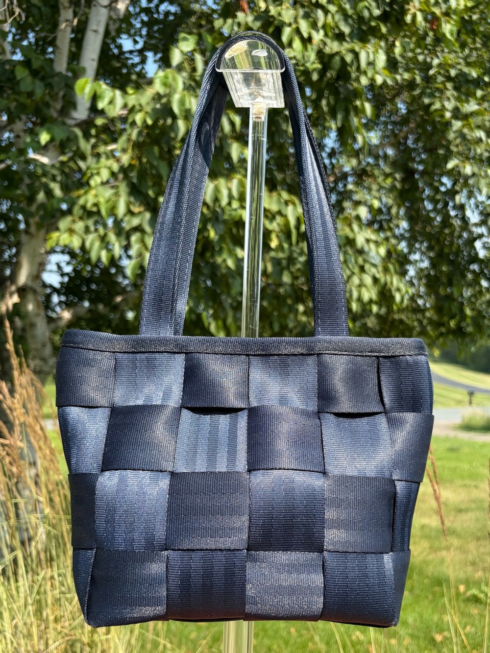 Vintage Harvey’s “The Original Detroit” Seatbelt Bag Small Tote Navy